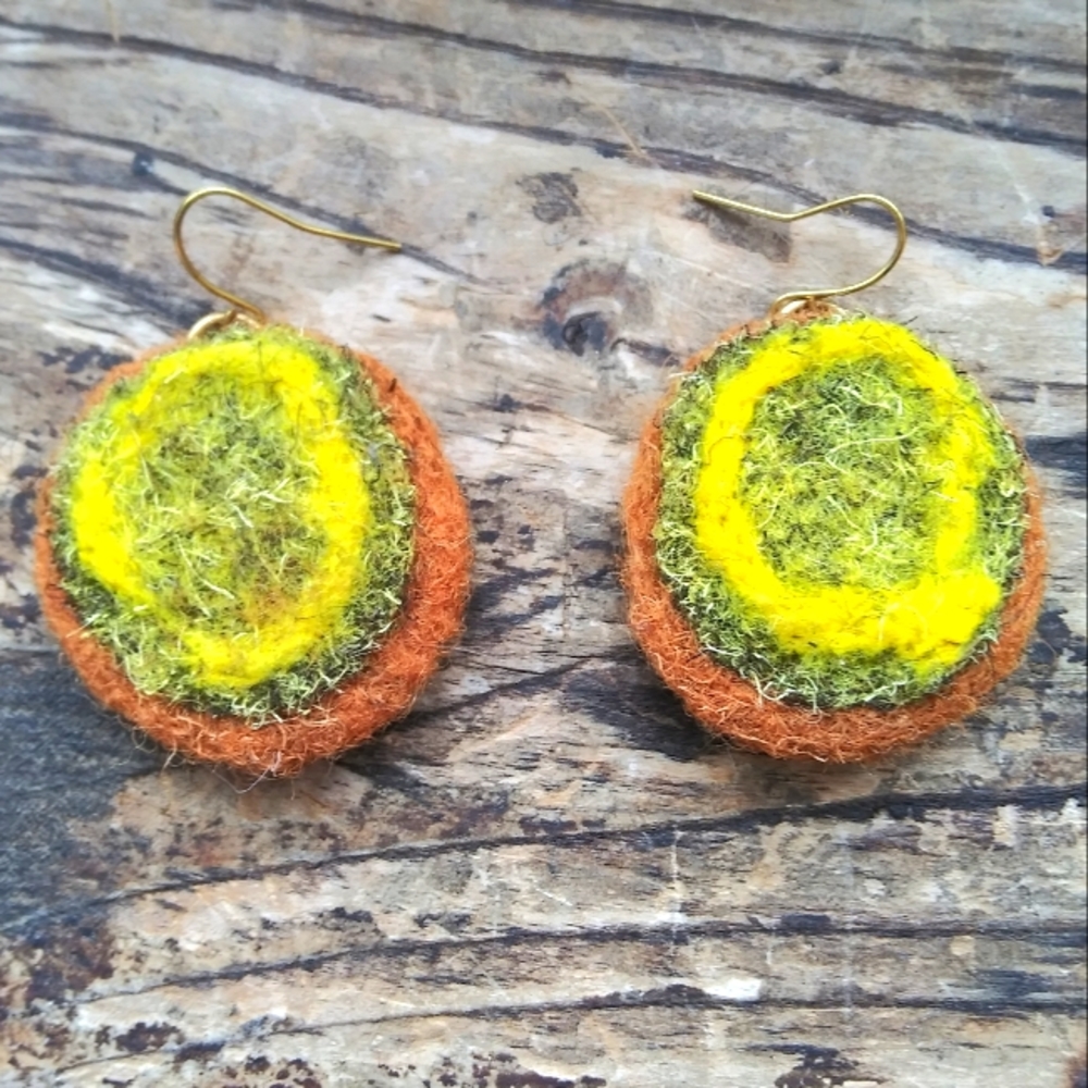 'Wobble' Wool Earrings